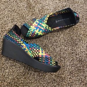 Steve Madden colorful wedges 8.5 like new!